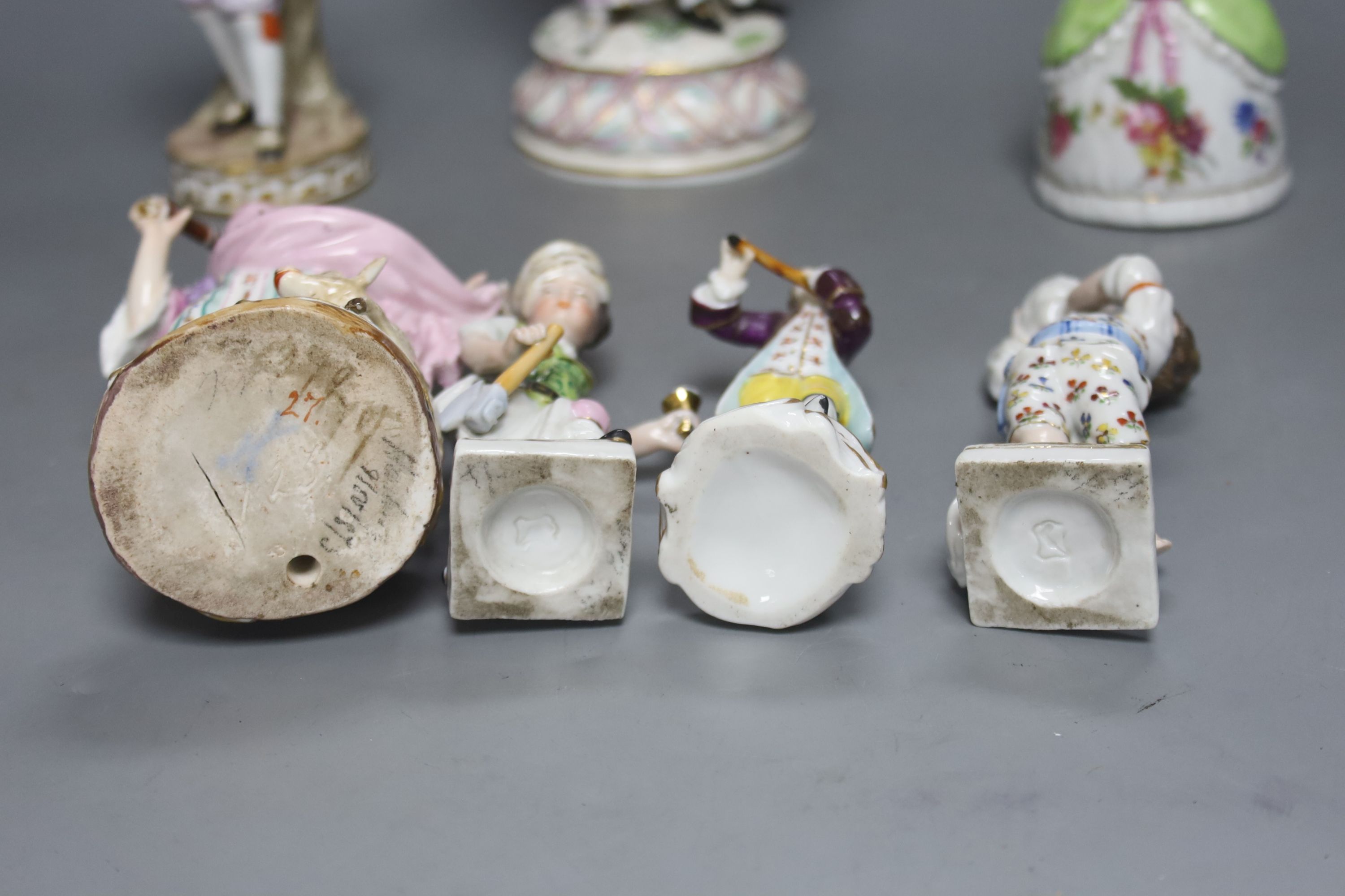 A collection of Meissen and Continental porcelain figures